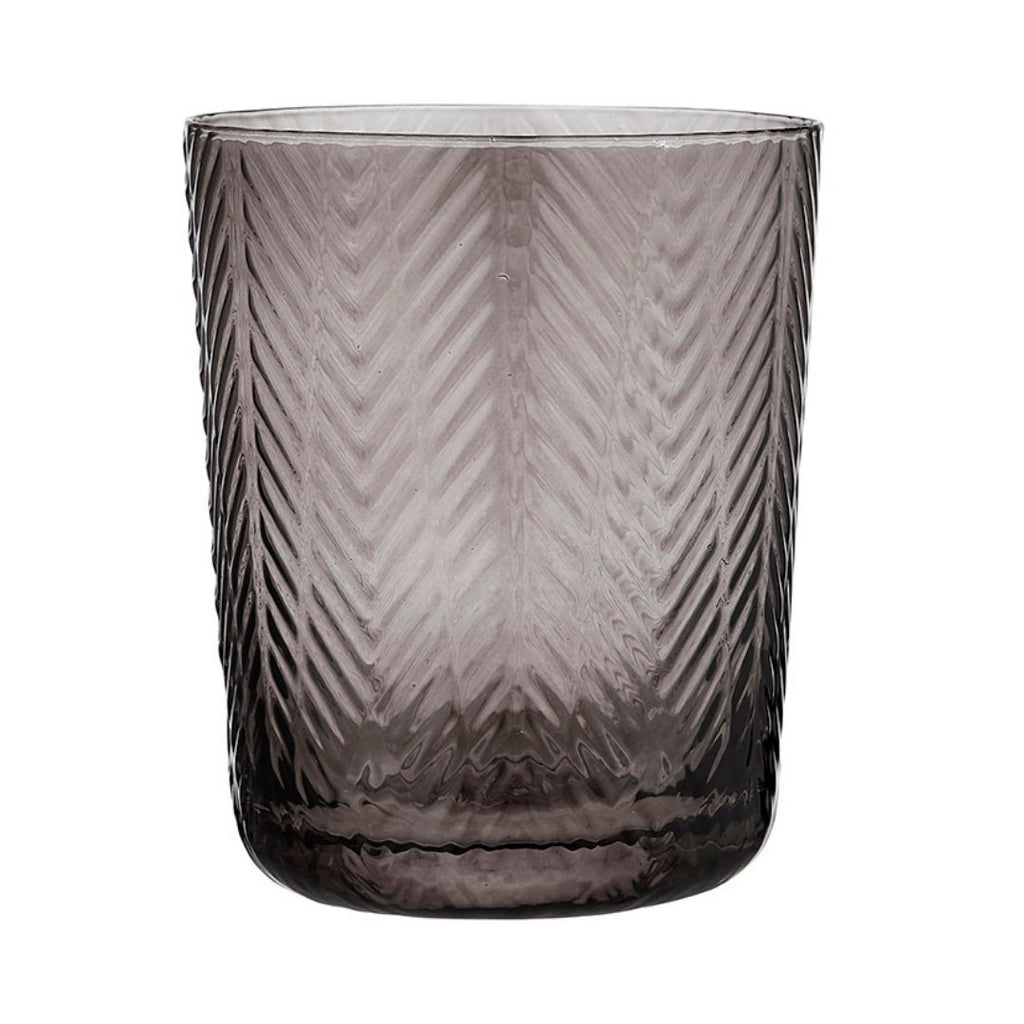 Chevron Lowball Tumbler Glass Charcoal | Glassware