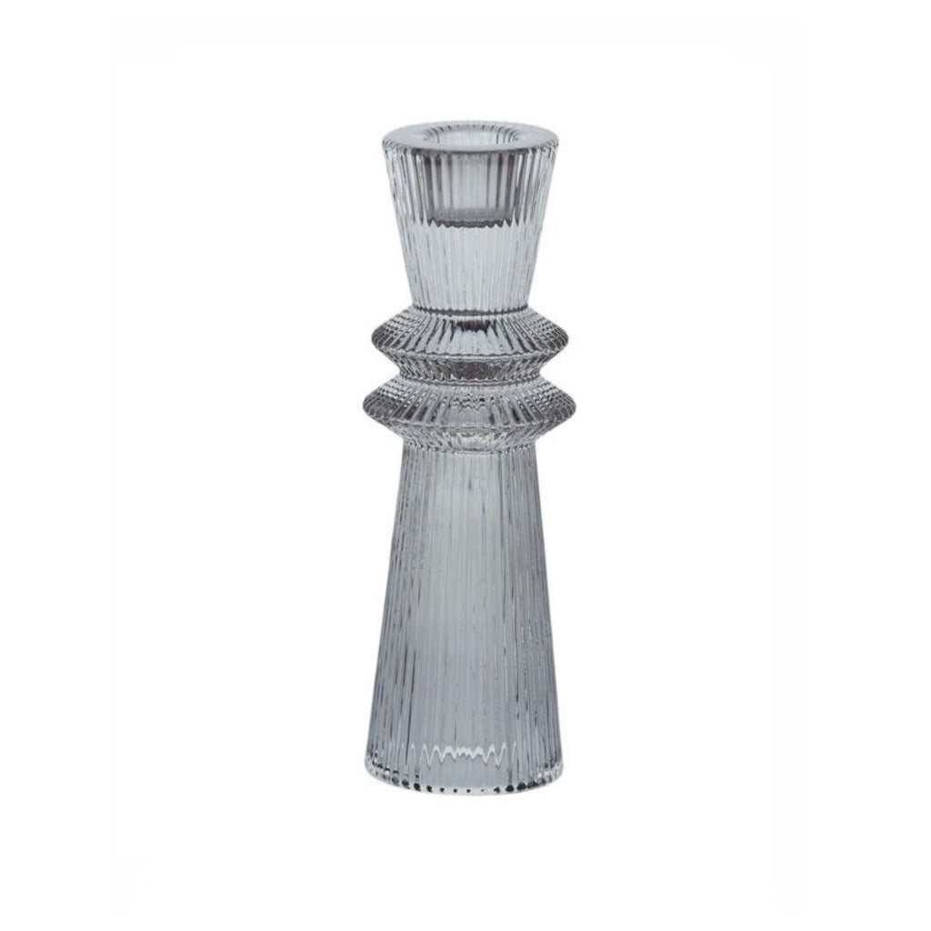 Dapper Glass Candle Holder Grey/Clear | Candle Holders