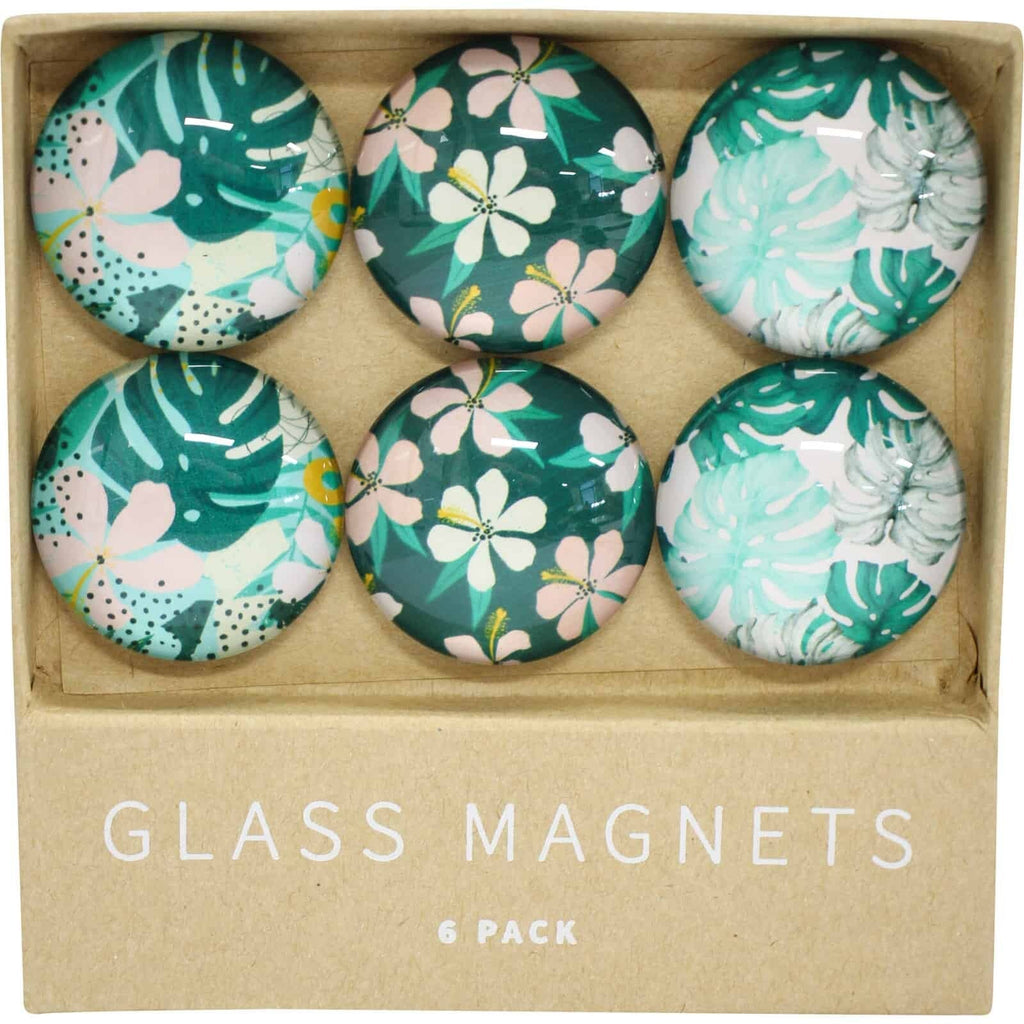 Hibiscus Jade Glass Magnets Set/6 | Magnets