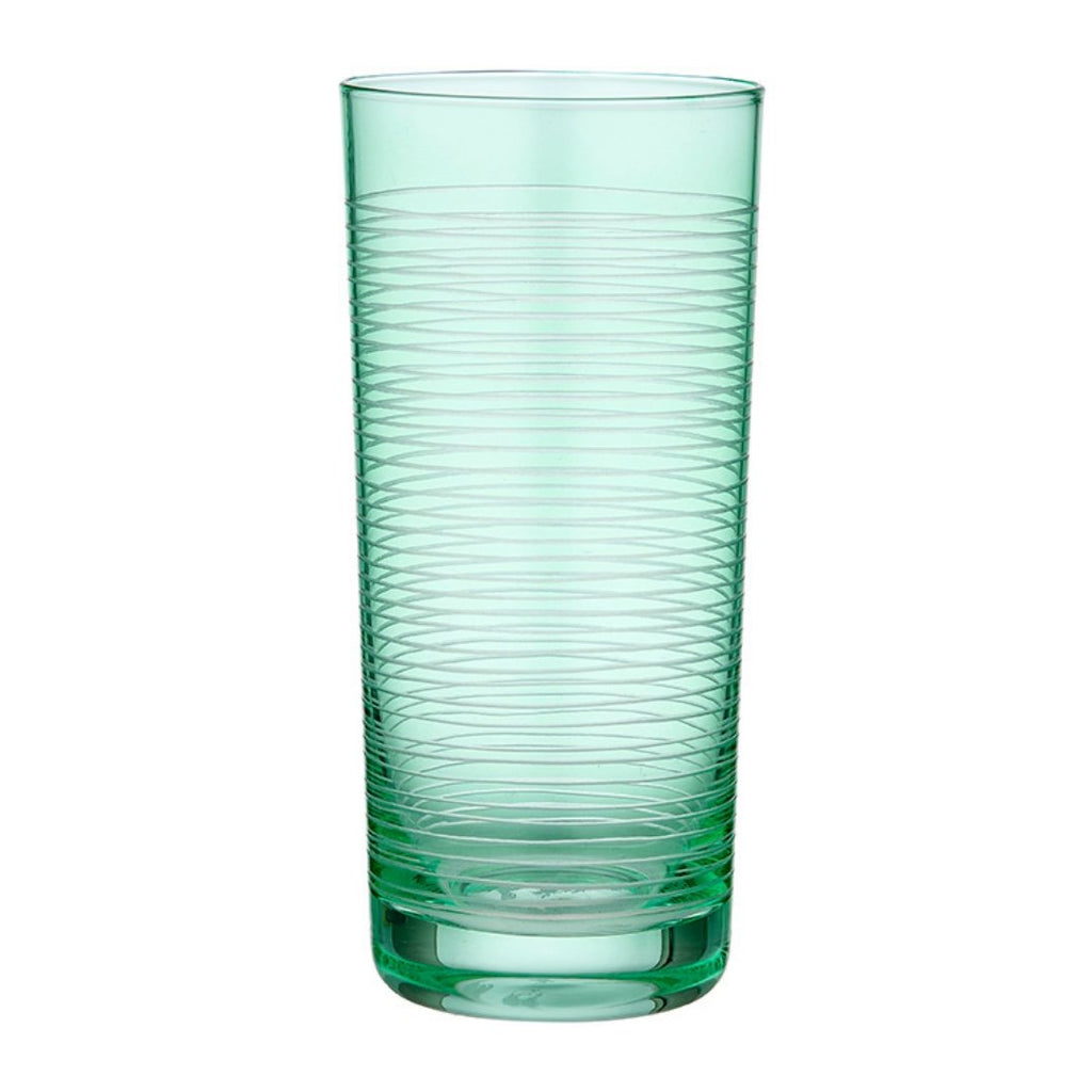 Linear Etched Highball Glass Tumbler Green | Glassware