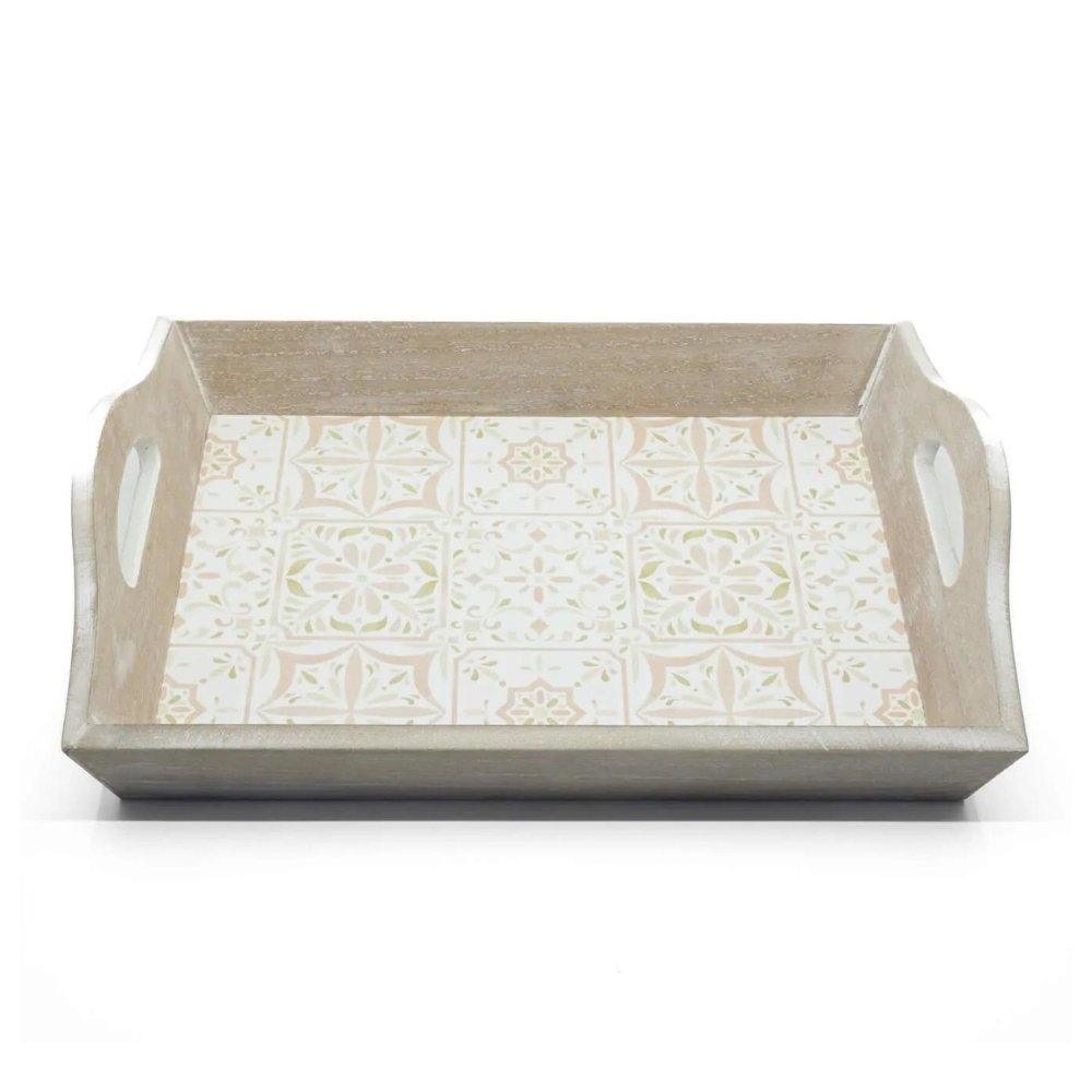 Moroccan Whitewashed Tray | Serving Tray
