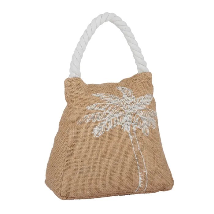Oasis Palm Jute Doorstop Natural/White | Home Decor