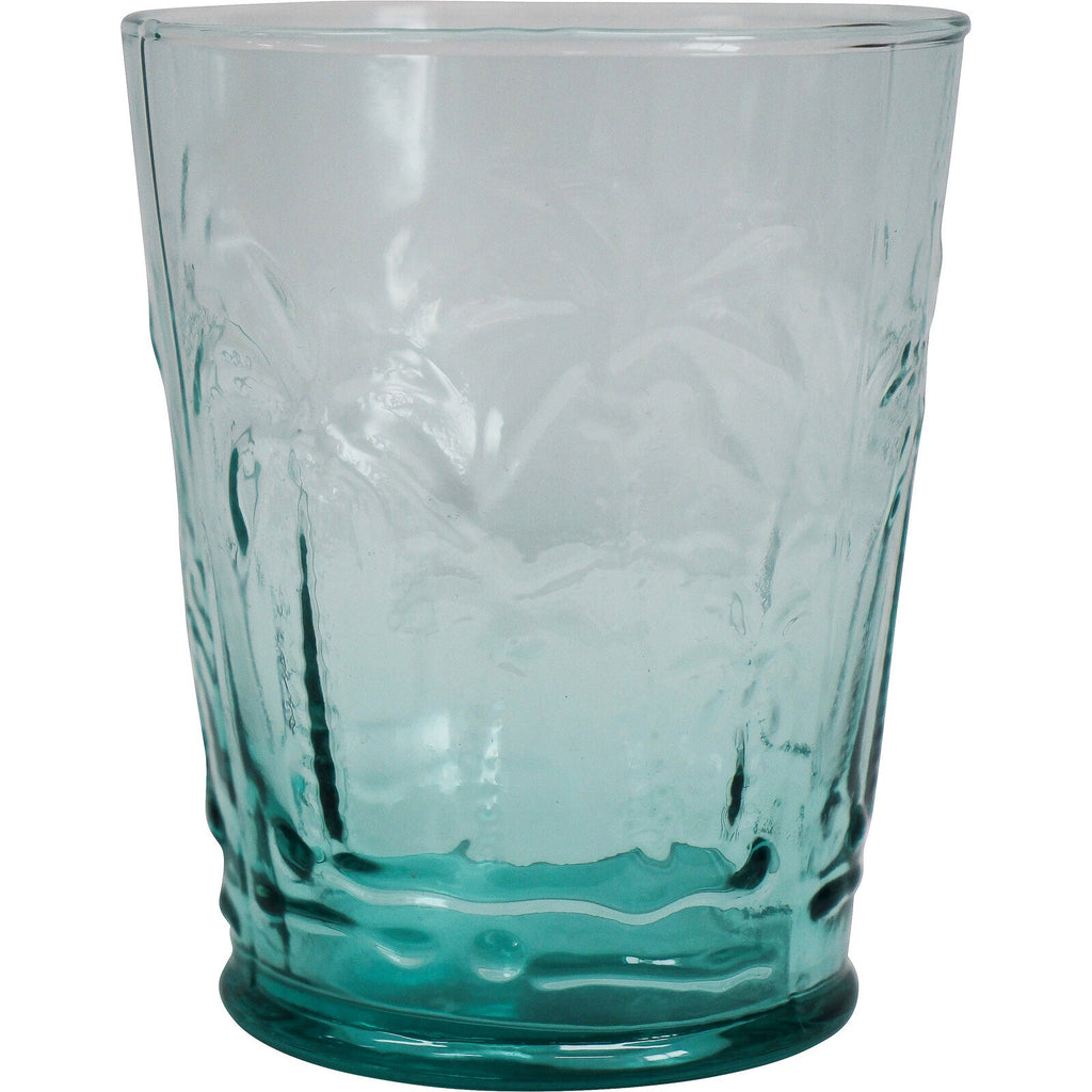 Palm Glass Tumbler Aqua | Glassware