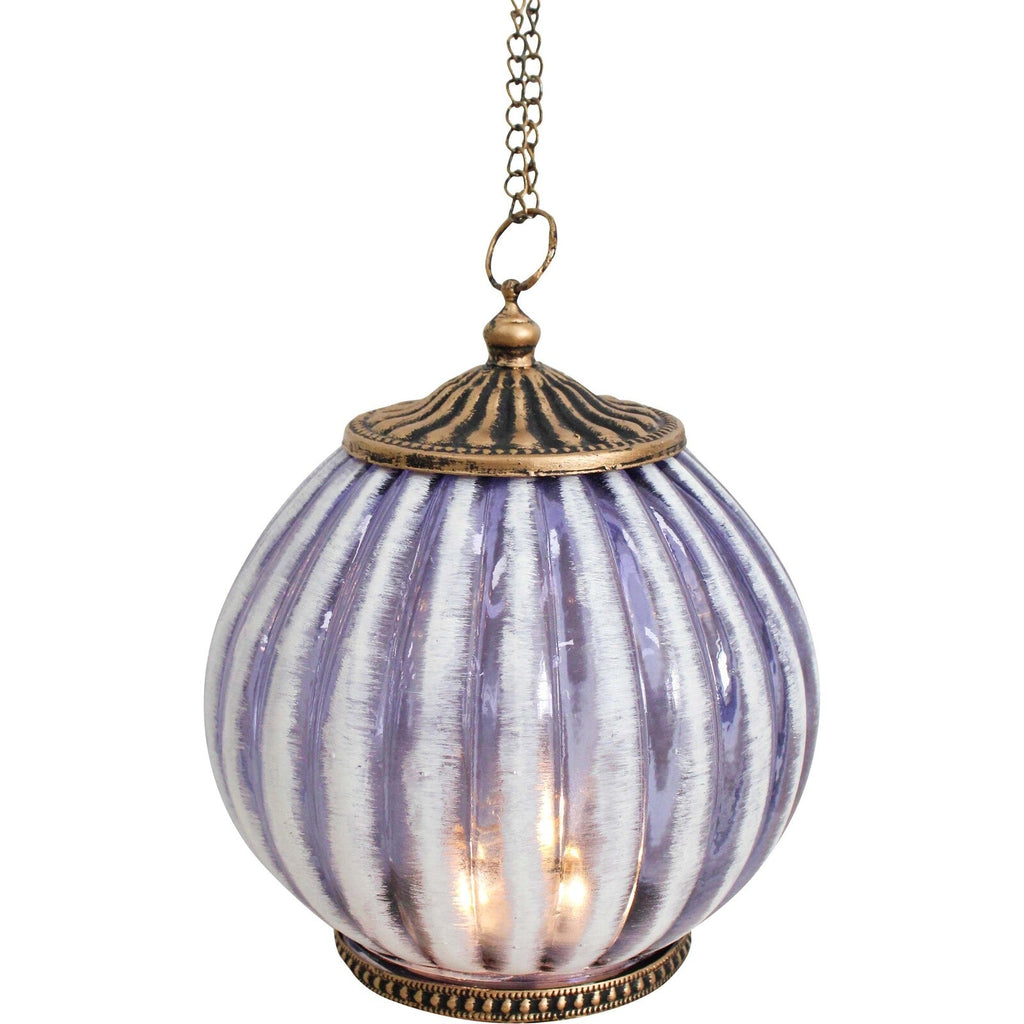 Peruvian Purple Glass Hanging Lantern | Candle Holders
