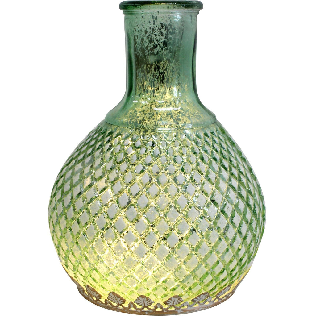 Raja Antique Seafoam Glass Lantern | Candle Holders